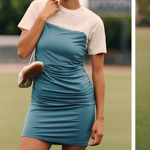 Anthropologie Dresses & Skirts - Daily Practice by Anthropologie Colorblock Side-Runched Mini Dress Size Large